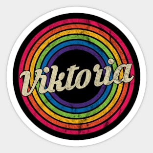 Viktoria - Retro Rainbow Faded-Style Sticker